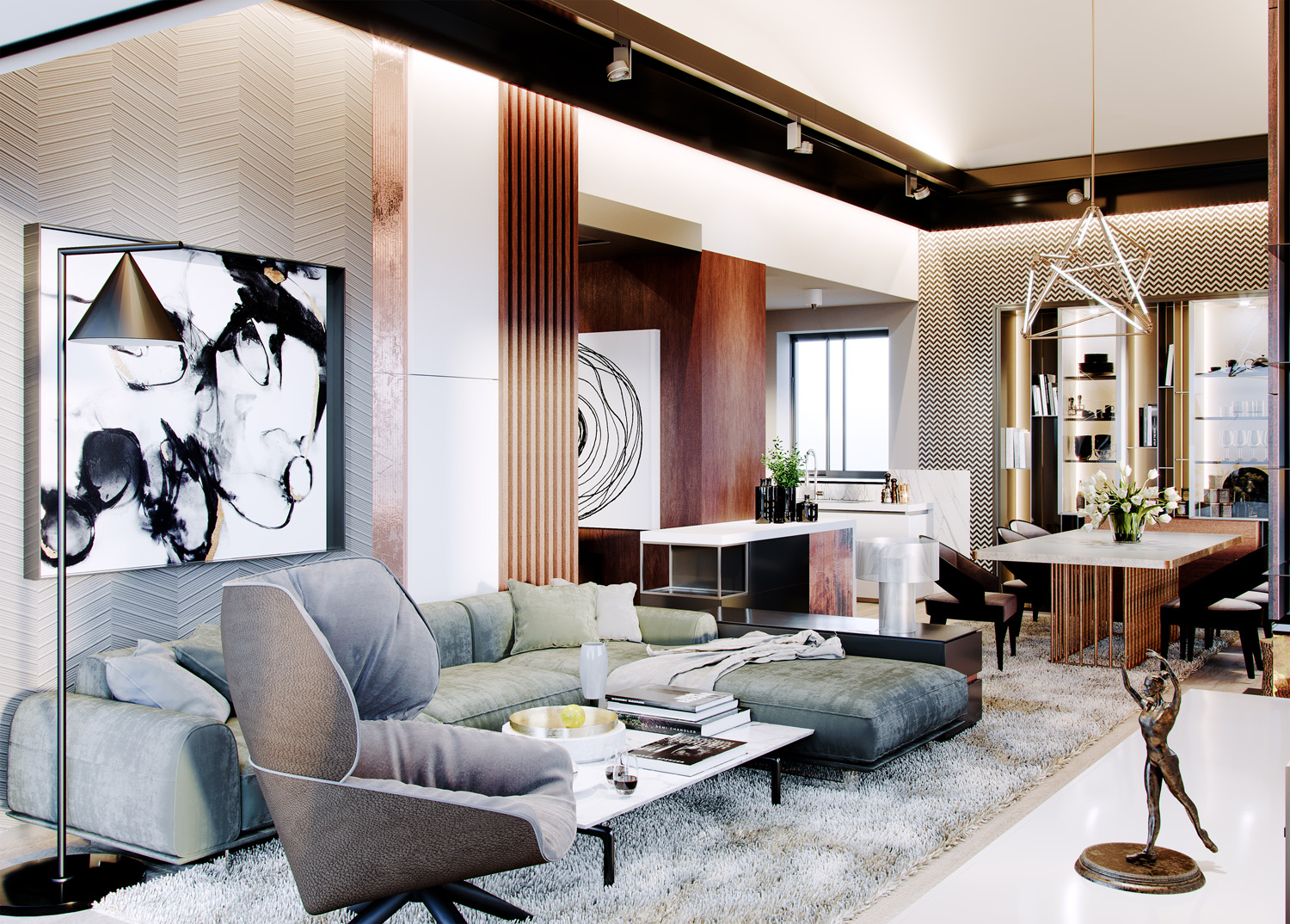 abstract art luxury interior