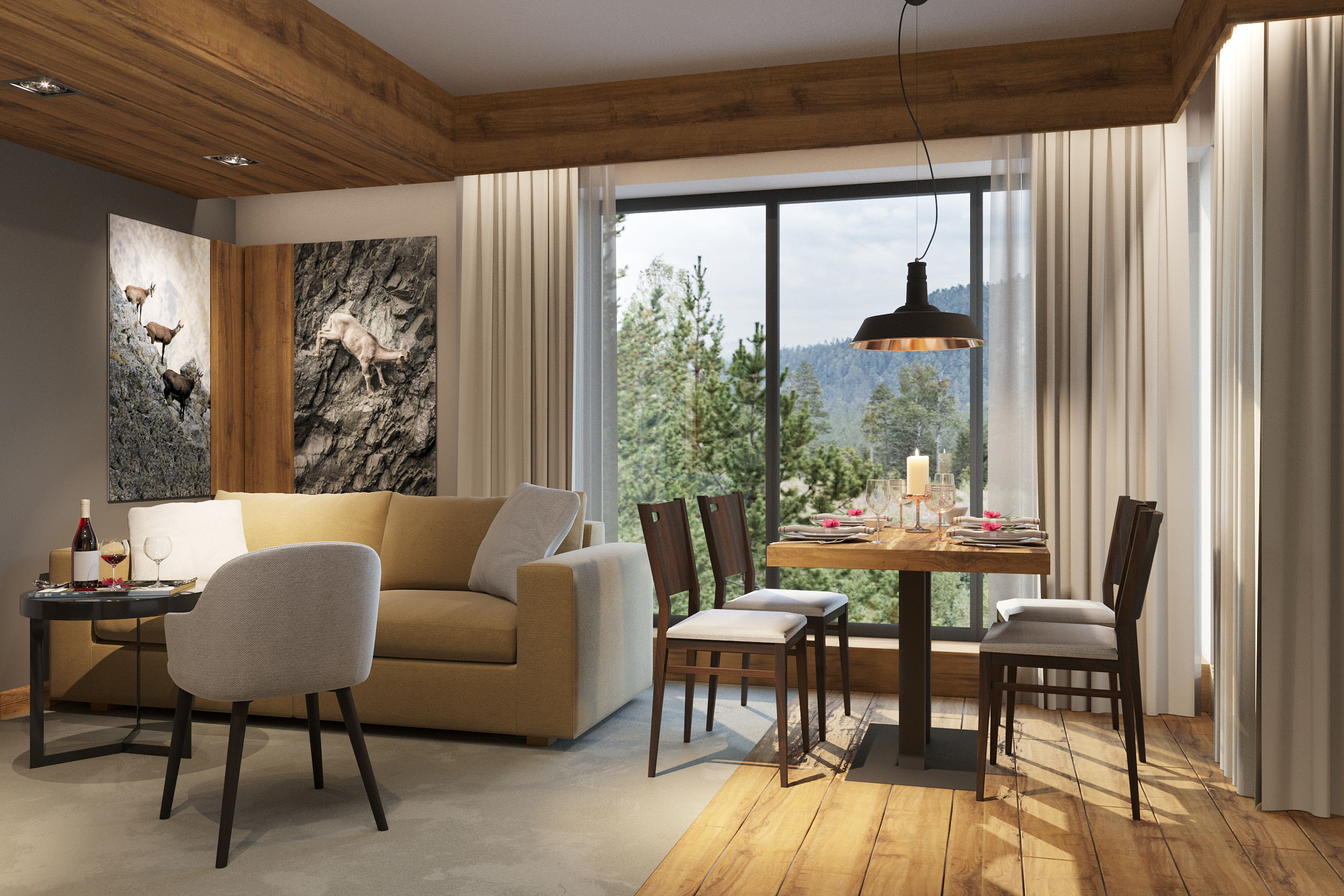 Interier apartmanu v horskom dizajne - Bachledova dolina